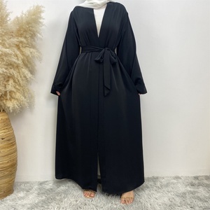 1993# Plain Open Cardigan <b>Summer</b> Ethnic Clothes Women Loose Cuff Abaya Wholesale - Product Image 3