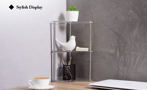 Estante <span class=keywords><strong>de</strong></span> Esquina Acrílico <span class=keywords><strong>de</strong></span> 3 Niveles - Organizador Ecológico y Portátil para Escritorio y Baño con <span class=keywords><strong>Diseño</strong></span> Triangular - Product Image 4