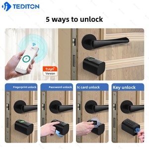 Cerradura Inteligente de Aleación de Aluminio y Madera, Ajustable, con 5 Métodos de Desbloqueo, Compatible con TTLock/Tuya, Aplicación, Huella Dactilar, Código, Nube - Product Image 2