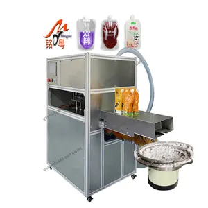 Automatic liquid stand-up bag spout pouch filling and capping sealing equipment semi automatic filling machine