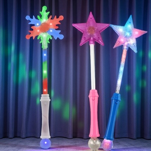 Baguette Magique LED pour Enfants, Papillon Rose Luminescent, Bâton Magique Licorne, Baguette Lumineuse Flocon de Neige pour Fête de Noël - Product Image 2