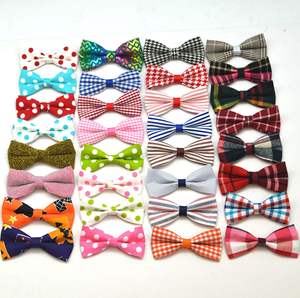 JXANRYS Pequeño Gato Perro Poliéster <span class=keywords><strong>Collar</strong></span> <span class=keywords><strong>Polka</strong></span> <span class=keywords><strong>Dot</strong></span> Serie Mariposa Nudo Pajarita Flor Usable Plaid Pet Series Patrón Sólido - Product Image 6