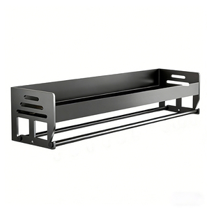 Étagère murale <span class=keywords><strong>pour</strong></span> <span class=keywords><strong>ustensiles</strong></span> <span class=keywords><strong>de</strong></span> <span class=keywords><strong>cuisine</strong></span>, étagère <span class=keywords><strong>de</strong></span> rangement <span class=keywords><strong>pour</strong></span> épices en acier au carbone, étagère suspendue avec crochets et barres <span class=keywords><strong>pour</strong></span> <span class=keywords><strong>cuisine</strong></span> et salle <span class=keywords><strong>de</strong></span> bain - Product Image 3