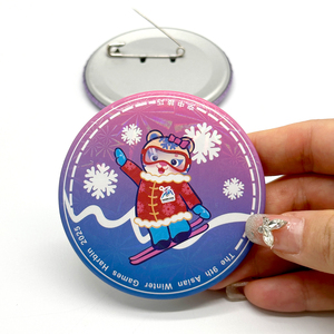 Badge rond en étain personnalisé à bas prix d'usine, réutilisable, avec impression de logo, pour les événements sportifs scolaires - Product Image 2