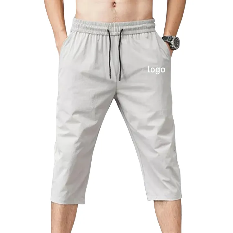 2022 Thin Nylon 3/4 Length Trousers Quick Drying Beach Men's Long Shorts Men's Shorts Summer Breeches