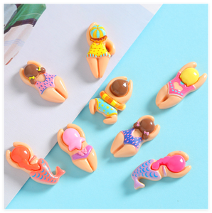 Diy miniatura limo artesanía suministros resina Flatback natación personas niña mujer niño hombres Mar Océano encantos <span class=keywords><strong>sirena</strong></span> Kawaii cabujón - Product Image 5