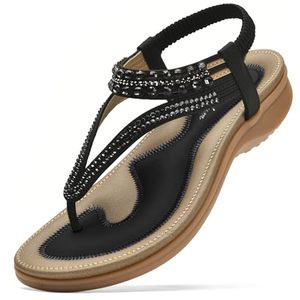 <span class=keywords><strong>Sandali</strong></span> <span class=keywords><strong>Ortopedici</strong></span> Athlefit con Punta Aperta per Donne, Comodi con Supporto per Arco Plantare, in PU Nero, Taglia 9 - Product Image 4