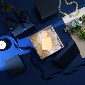 Scatole Regalo Quadrate Blu Navy con Coperchio e Nastro per Regali di Carnevale, Anniversari, Compleanni, Feste Nuziali - Product Image 4
