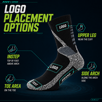 Chaussettes de sport respirantes avec logo personnalisé, soutien coussiné, amortissement des chocs, pour la course à pied, saison automne