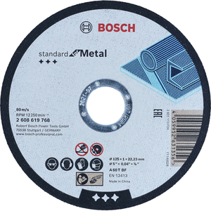 Disco da taglio metallo 125 x 1 mm per smerigliatrici 2608619768 e utensile per formatura Made in Italy - Product Image 1
