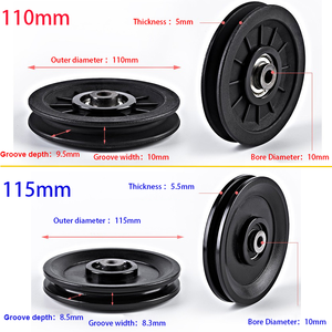 जिम केबल मशीनों और फिटनेस उपकरणों के लिए लंबे जीवन के साथ 50 मिमी काले नायलॉन रस्सी शेव पुली - Product Image 6