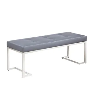 Contemporary Stainless Steel Kitchen & Dining Room Bench Seat Upholstered Piano Bench Furniture for Living Room & Apartment