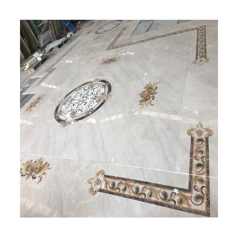 Waterjet marble tile medallion flooring designs with competitive price