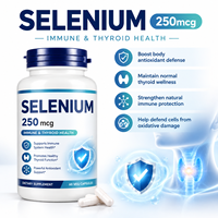 Capsules végétaliennes de sélénium 250 mcg, soutien immunitaire, santé de la thyroïde, antioxydant, complément minéral, fabrication OEM ODM, étiquette privée, fournisseur d'usine