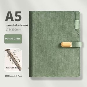 Agenda 2026 personnel à 6 anneaux A5 en cuir PU, carnet magnétique détachable à feuilles mobiles, planificateur 100 feuilles, couverture personnalisée - Product Image 1