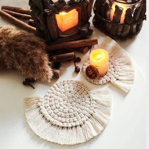 Artilady Nordic Europa Macrame Cup Pad Boho Tafelkleed Tafel Mat Pure Handgemaakte Katoenen Gevlochten Antislip Isolatie Mats - Product Image 2