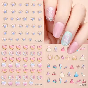 2023 Nail Art Fornecedor Top Quality Japonês Coreano Golden Metal Foil Nail Art Decalques de Papel 3D 5D Jelly Nail Stickers