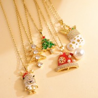 Nuevas llegadas COLLAR COLGANTE de Navidad de estilo europeo collar de acero inoxidable con goteo de aceite avanzado