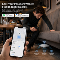 Portefeuille de voyage intelligent avec suivi GPS, compatible Apple Find My et Google Find My Device, blocage RFID, pour les voyages d'affaires