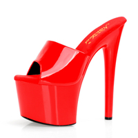 Sandales noires à talon fin de 17 cm, ultra-hautes, plateforme, talons hauts, pour soirée, strip-teaseuse, sexy, été, grandes tailles, antidérapantes