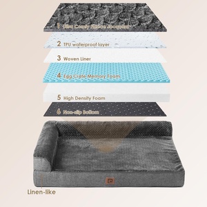 Camas ortopédicas de espuma viscoelástica para perros grandes-Sofá impermeable Cama grande para perros con funda lavable extraíble - Product Image 4