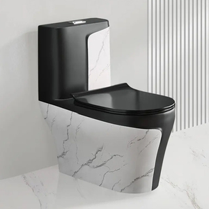 WC en céramique moderne de luxe, une seule pièce, en porcelaine, couleur or noir, cuvette de toilette en céramique - Product Image 1