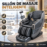Fauteuil de massage intelligent avec IA, mécanisme 3D, commande vocale, recharge sans fil, rouleaux pour les pieds, pétrissage des mollets, Bluetooth