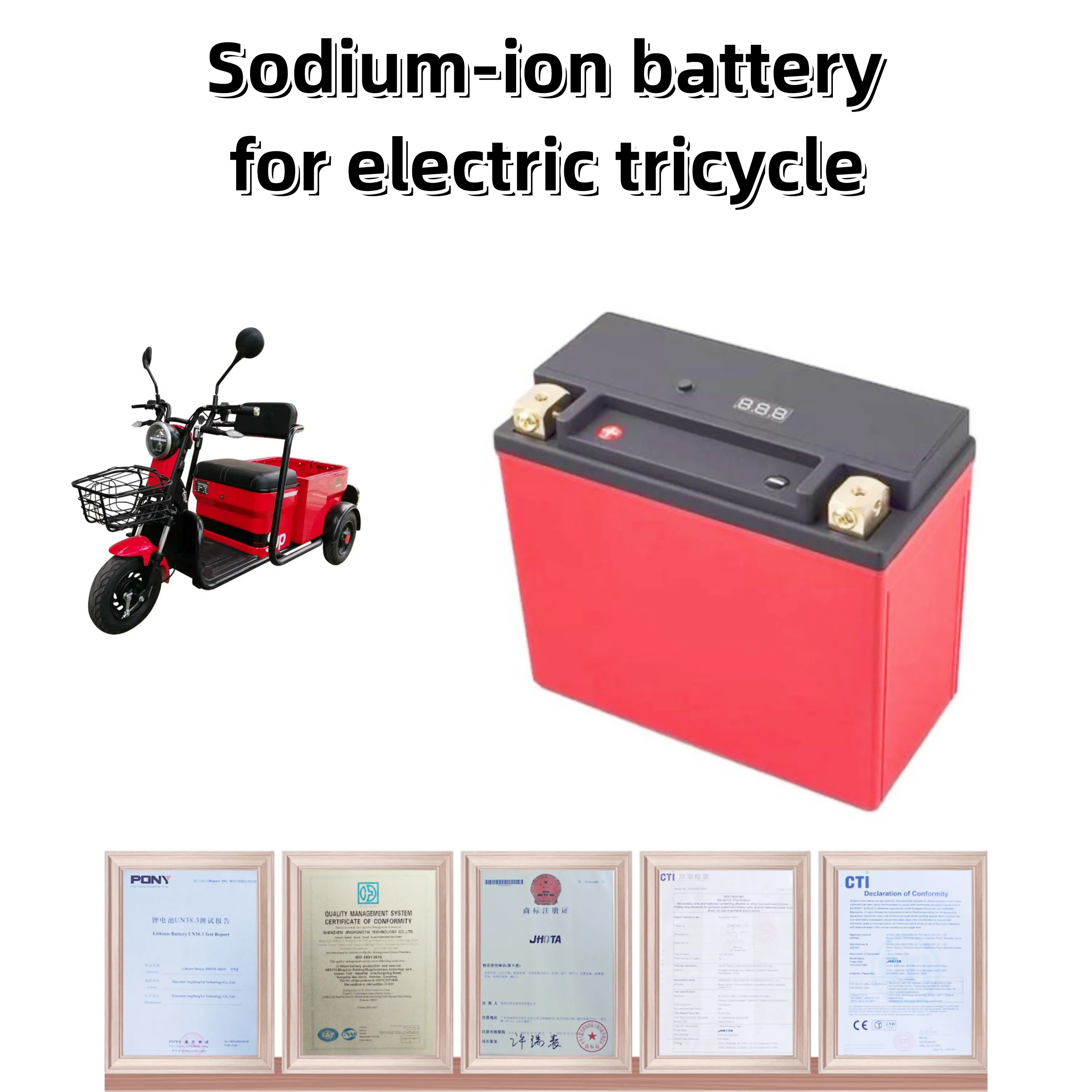 Lagere Prijs 49.6V 30ah Natrium-Ion Batterij Voor E-Bike/E-Trike/Elektrische Fiets/Elektrische Driewieler Gemaakt Door 40140 Sib