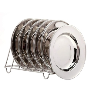 Platos Más Vendidos con Acero Inoxidable y Forma Redonda, Platos Hechos a Mano para Servir Alimentos por Exportadores - Product Image 1