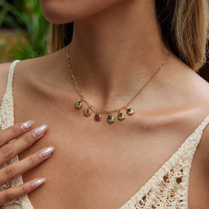 Ladybug Necklace Gold Chain Colorful Insect Charms Daily Wear Gift Jewelry - Product Image 3