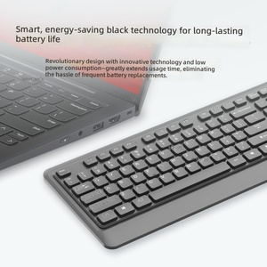 Clavier et <span class=keywords><strong>souris</strong></span> sans fil programmables Thinkplus Anti-Fall KM210pro, combo 104 touches, usage professionnel, ergonomique, en stock - Product Image 4