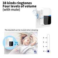 Sonnette sans fil auto-alimentée et étanche, 1 bouton, 1 récepteur, sonnette de porte, carillon, sans batterie, prise électrique EU, UK, US, maison intelligente