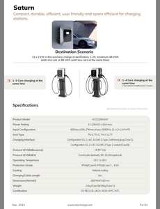 Starcharge Saturn IP54 2 x22kW/2 x 32A max. CE-RED CB UKCA RCM WPC NTC OCPP 1.6J AC EV <b>Charging</b> Station - Product Image 5