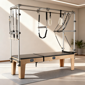 Пилатес буковая кровать высокого качества пилатес реформатор для студийного использования складное Оборудование Тренажерный зал фитнес-машина - Product Image 1
