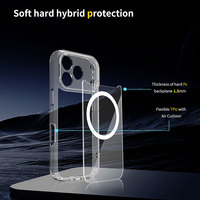 Étui de téléphone magnétique transparent en PC rigide anti-rayures à découpe de précision Laudtec pour iPhone 18 17 16 Pro Max avec aimant puissant 12N intégré