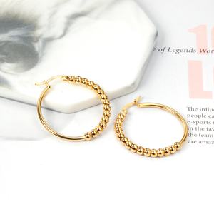 Pendientes Grandes de Acero Inoxidable, Chapados en Oro de 18K, Ligeros, Hipoalergénicos, para Mujer, Tendencia 2023, Estilo Minimalista - Product Image 4