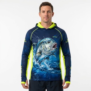 Camisetas de Pesca Deportivas de Manga Larga con Capucha y Protección Solar UPF 50+ para Hombre, Camisetas Ligeras de Pesca de Última Generación - Product Image 1