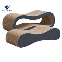 S Wave Griffoir pour chat et ensemble de salon deux pièces en carton ondulé courbé, mobilier d'intérieur, vente en gros