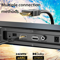 Système de barre de son 2.1 canaux 280W avec Dolby Atmos, caisson de basses 5.25 pouces, Bluetooth 5.3, HD EARC et grille métallique pour audio TV