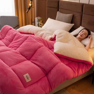 INFILECO OEM elegante comodidad más suave edredón más acogedor peso pesado Sherpa-respaldo edredones <span class=keywords><strong>invierno</strong></span> edredón artículos a granel compras en el extranjero - Product Image 4