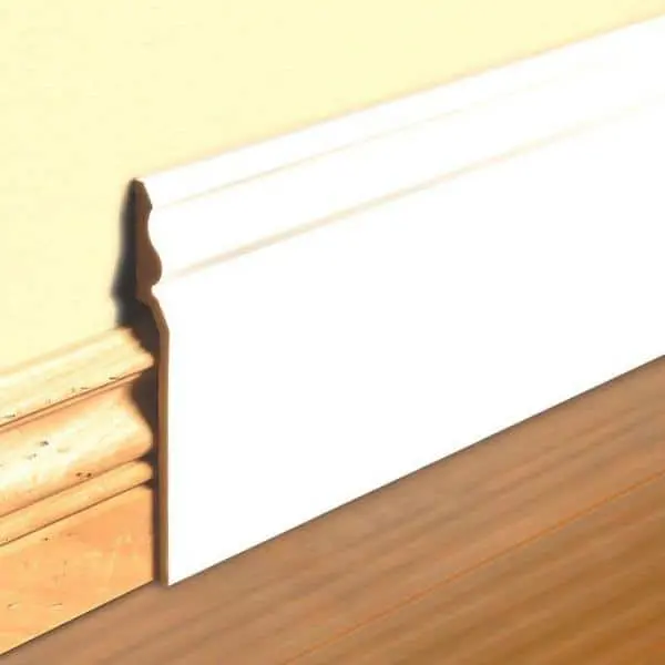 Desain paku tersembunyi pabrik papan Skirting PVC lantai SPC tahan air untuk Dekorasi dasar dinding