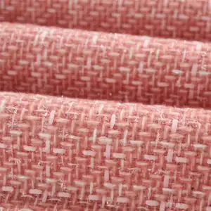 Hot Selling Pink 30% Cotton 25% Acrylic 45% Polyester Tweed Fabric For Clothing