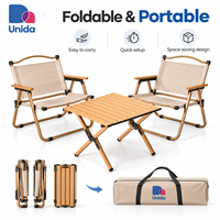 Ensemble table et chaises pliantes légères pour pique-nique en plein air, kit de table et chaise portable Kermit avec sac de transport pour les activités de camping