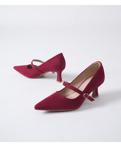 CARVELAR Talla grande Transpirable Tacón Delgado Tacones altos Gamuza Color sólido Correa recta Asistente de vuelo Mujer Singles - Product Image 3