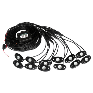 ชุดไฟ Led RGB แบบร็อค12พ็อด,ไฟ Led <span class=keywords><strong>ร็</strong></span><span class=keywords><strong>อค</strong></span>ควบคุมด้วยแอป15สีแบบ DIY ตั้งเวลาได้มีเพลงกระพริบภายในแสงไฟนีออน - Product Image 1