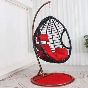 Al Aire Libre Patio Muebles de jardín Base de acero de pie redondo mimbre Individual Doble huevo Columpio Silla colgante - Product Image 6