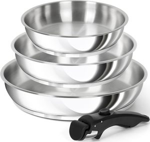 2025 vendita calda <span class=keywords><strong>3</strong></span> strati in acciaio inox 5 pezzi pentole casseruola stoviglie rimovibili maniglia Set pentole Set pentola da cucina - Product Image 2