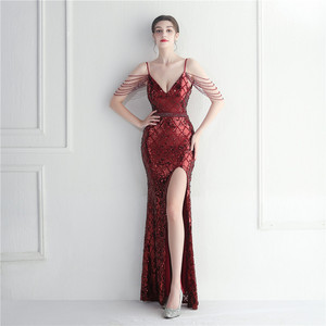 Perline Fantasy star ospitano un lungo abito <span class=keywords><strong>da</strong></span> <span class=keywords><strong>sera</strong></span> Plus size con paillettes cerimonia per cena <span class=keywords><strong>da</strong></span> sposa - Product Image 4