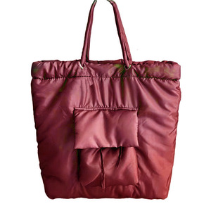 Bolsos de Compras Reutilizables para Mujer, de Nailon Ligero, Acolchados, Impermeables, con Relleno de Algodón, Tipo Tote - Product Image 2