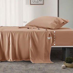 הסיטונאי במבוק מותרות המלכה גליונות מיטה 100% מיטת במבוק כפולה בגודל קינג סייעות 2 אנשים למיטות - Product Image 3